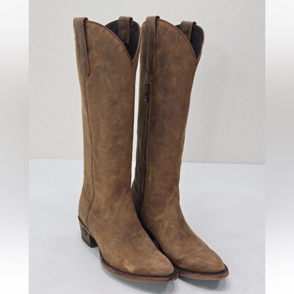 Lane boots Shoes - Lane Boots Plain Jane Brown Leather Western Tall Cowboy Size 9.5 Womens